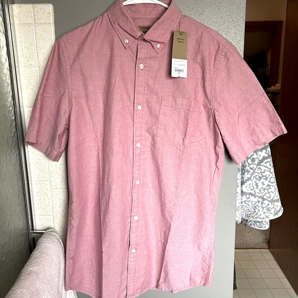 Short-sleeve button down Pink Medium Tall
